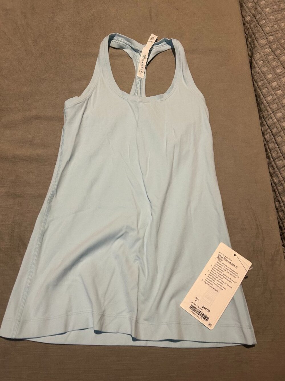 NWT Lululemon Cool Racerback Tank Top II Nulu Size 6 Bleached Icy Blue